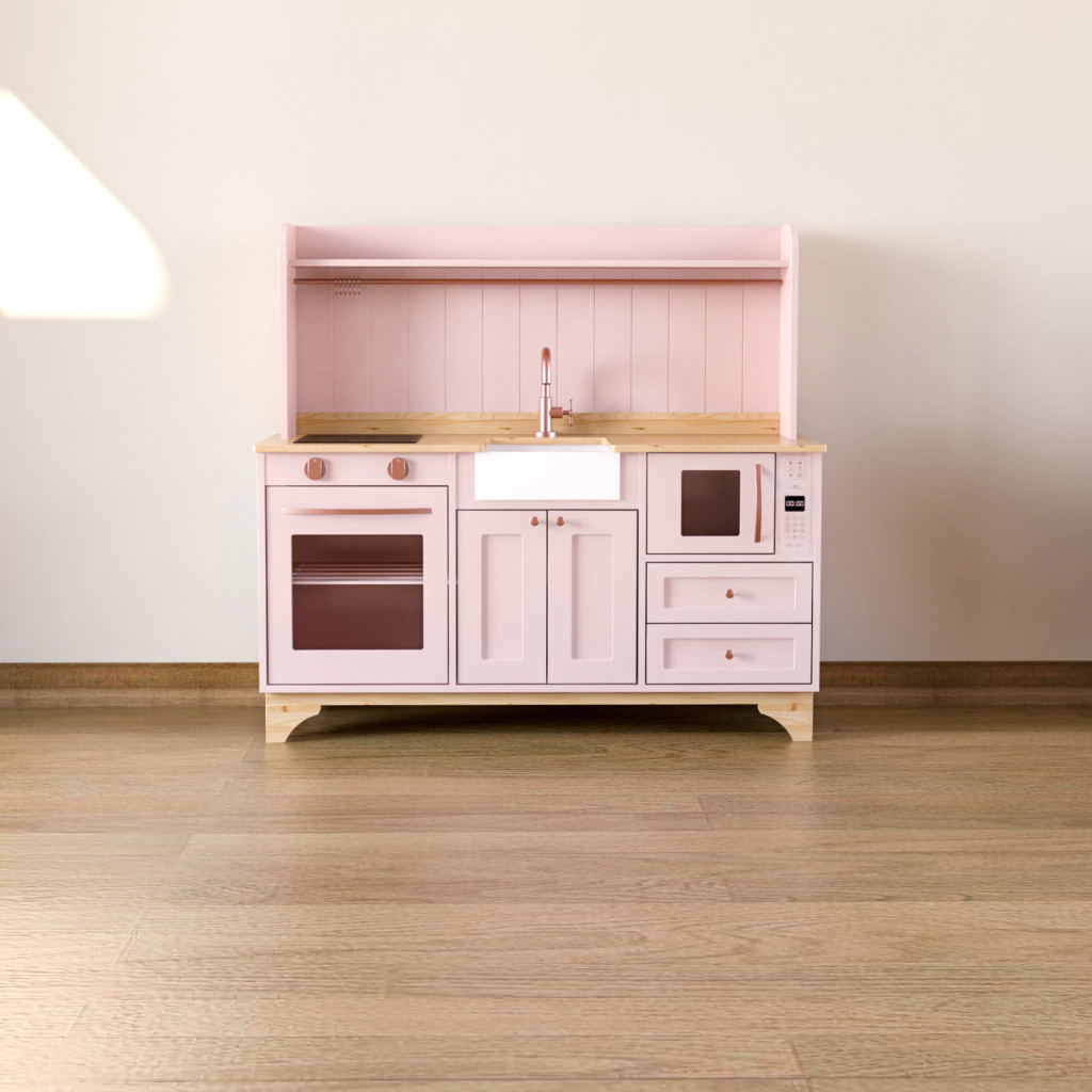 [EVO] Bancada trio micro-ondas e backsplash milk-shake/rosê