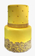 Bolo Falso Amarelo Com Dourado Bases Altas