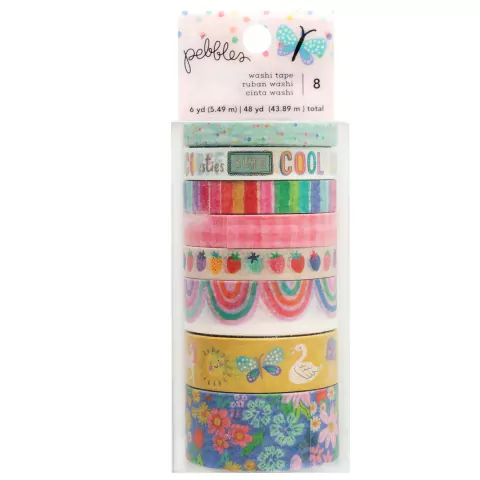 Pebbles Cool Girl Washi Tape x8