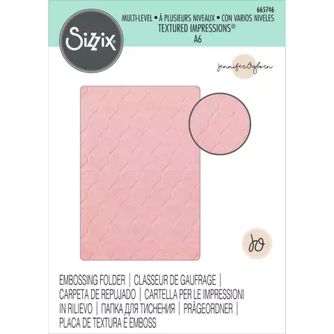 Sizzix Multi-Level Textured Impressions Embossing Folder Fan Tiles By Jennifer Ogborn Ch2