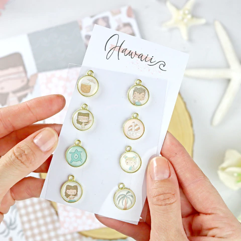 Set de charms metálicos HAWAII - comprar online