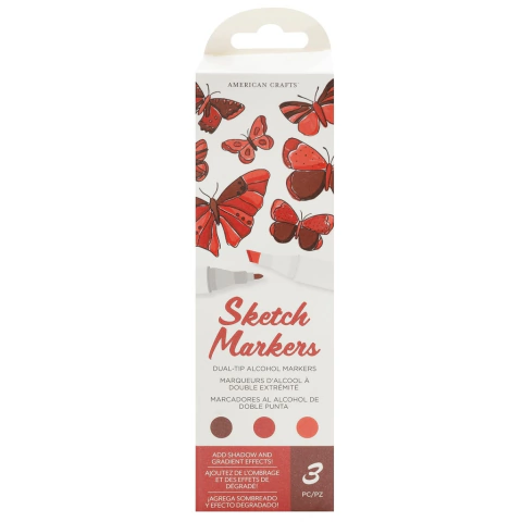 AC Sketch Makers Dual-Tip Alcohol Markers x3 Cherry