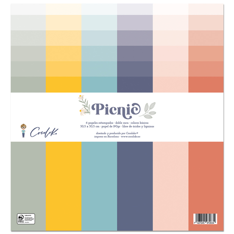 Block de 6 Papeles 12"x12" PICNIC BASICOS