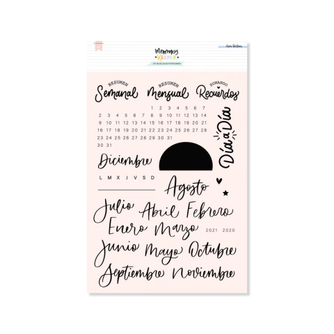 Kit de Sellos acrílicos CALENDARIO PERPETUO Memory Loquer - Lora Bailora