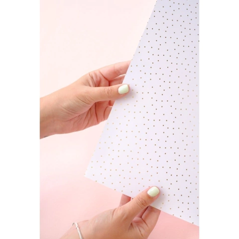 Papel 30,5x30,5 cm PUNTITO DORADO MEMORY LOQUER - Lora Bailora