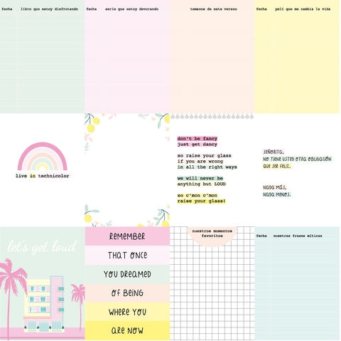Tarjetas recortables MIAMI PEACH 6 hojas de recortables 30,5x30,5 cm