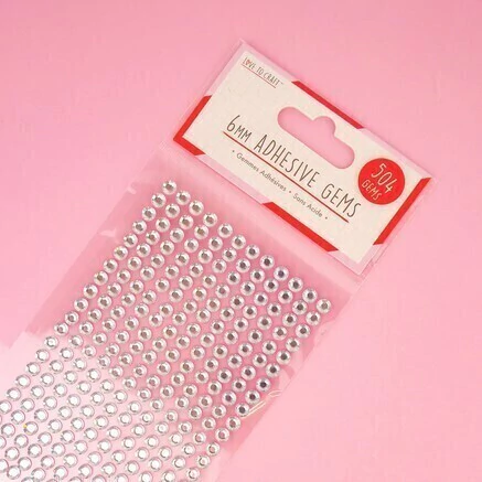 Dovecraft Adhesive Gems Silver 6 mm - comprar online