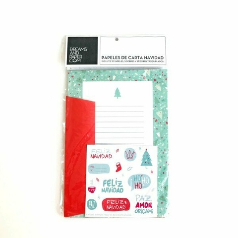 Papeles de Carta NAVIDAD con sobres y stickers Dreams and Paper