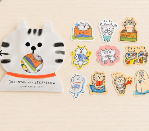 Set x 30 Stickers de Papel Decorativo Gorogoro & Sekaneko - Scrap&Doo