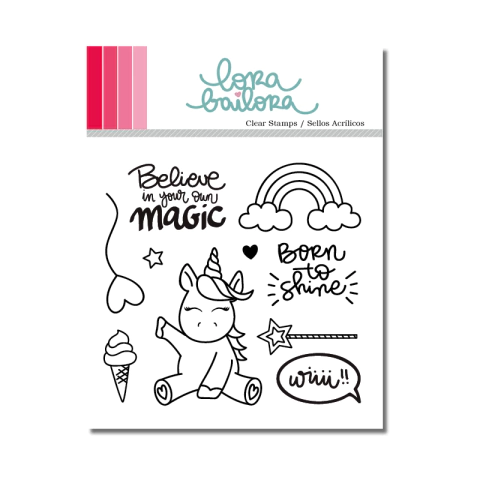 Kit de Sellos acrílicos UNICORNIO EN Lora Bailora