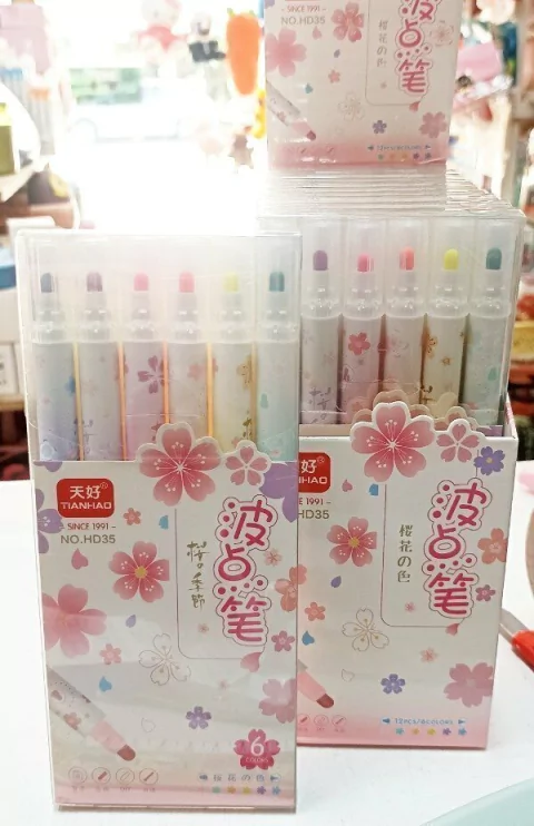 Marcador Sakura doble punta x6 Tianhao