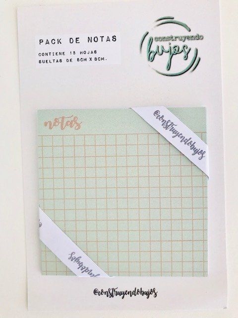 Pack Notas Cuadriculadas Verde Construyendo Bujos