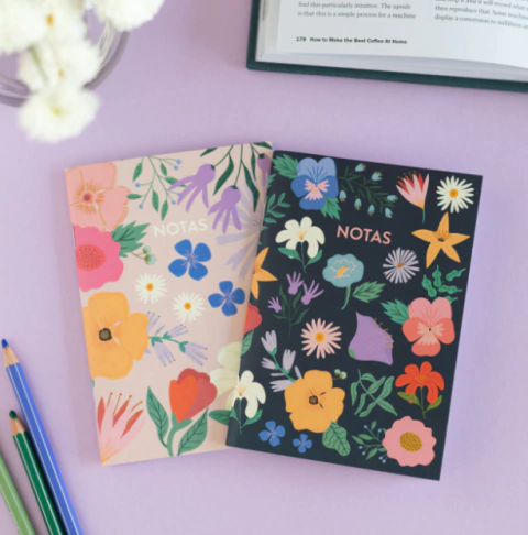 SET LIBRETAS FLORES PINK ELEPHANT