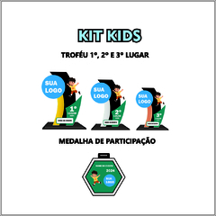 KIT KIDS DE TROFÉUS E MEDALHAS CORRIDA MASCULINO