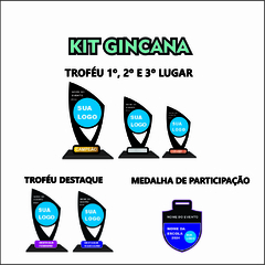 KIT 02 DE TROFÉUS E MEDALHAS GINCANA ESCOLAR