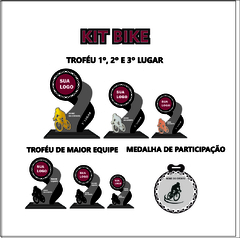 KIT 03 DE TROFÉUS E MEDALHAS CORRIDA BIKE