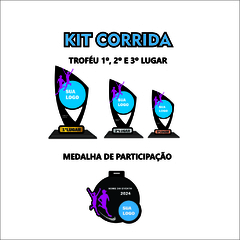 KIT 05 DE TROFÉUS E MEDALHAS CORRIDA