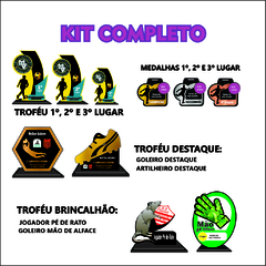 KIT 02 DE TROFÉUS E MEDALHAS FUTEBOL DE CAMPO na internet