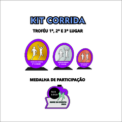 KIT 03 DE TROFÉUS E MEDALHAS CORRIDA