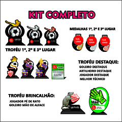 KIT 07 DE TROFÉUS E MEDALHAS FUTEBOL DE CAMPO na internet