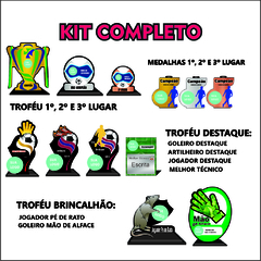 KIT 06 DE TROFÉUS E MEDALHAS FUTEBOL DE CAMPO