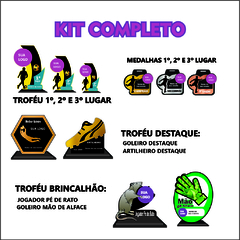 KIT 02 DE TROFÉUS E MEDALHAS FUTEBOL DE CAMPO