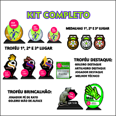 KIT 05 DE TROFÉUS E MEDALHAS FUTEBOL DE CAMPO