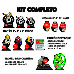 KIT 07 DE TROFÉUS E MEDALHAS FUTEBOL DE CAMPO