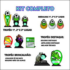 KIT 04 DE TROFÉUS E MEDALHAS FUTEBOL DE CAMPO