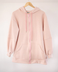 Hoodie con Cierre Rosa Nevado - tienda online
