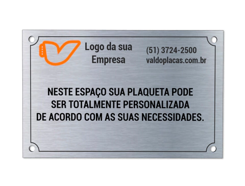 Plaqueta de Alumínio Personalizada