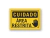 Placa Área Restrita Cuidado
