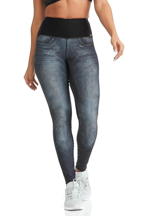 Legging Caju Brasil Double Face Motion / Jeans Escuro