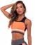 Top Tricolor Vestem - Preto Com Coral Neon E Grafite