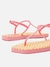Sandália Rasteira Square Thong Crochê Brizza - Rosa - Hall Sports 