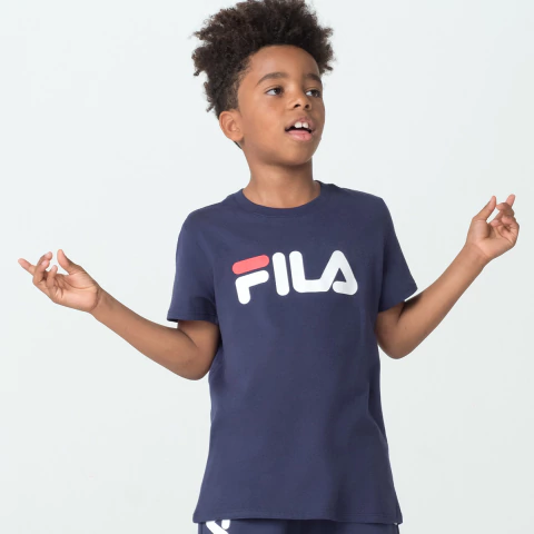 Camiseta Fila Letter Premium Juvenil - Azul Marinho - comprar online