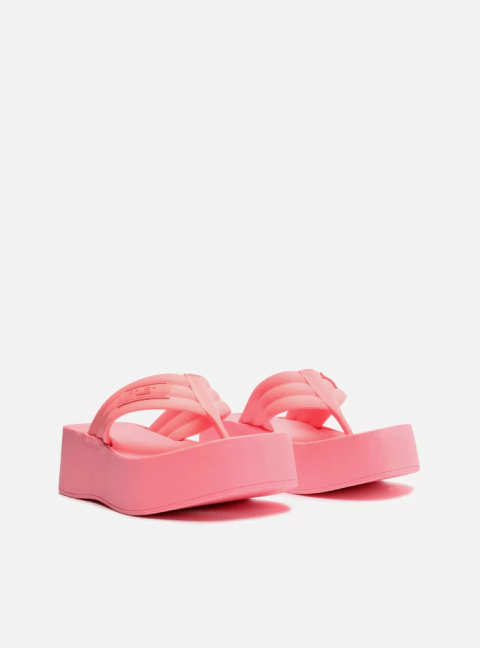 Sandália Feminina Flatform Tiras Brizza Arezzo - Rosa