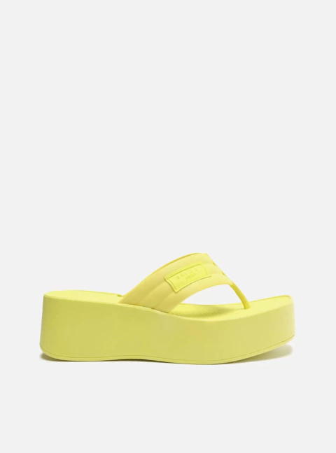 Sandália Feminina Flatform Tiras Brizza Arezzo - Amarelo