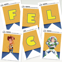 Banderín Gráfico Feliz Cumple Toy Story