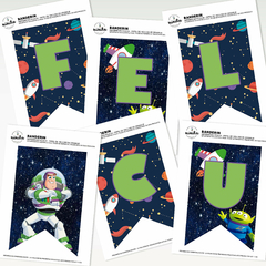 Banderín Gráfico Feliz Cumple Buzz Lightyear