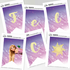 Banderín Gráfico Feliz Cumple Rapunzel