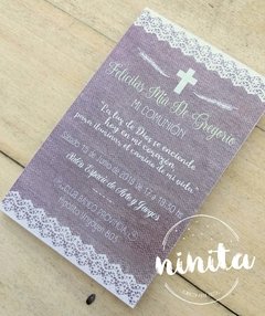 Estampita Comunión Arpillera
