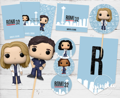 Kit imprimible Party Básico Greys Anatomy