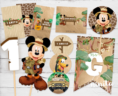 Kit imprimible Party Básico Mickey Safari