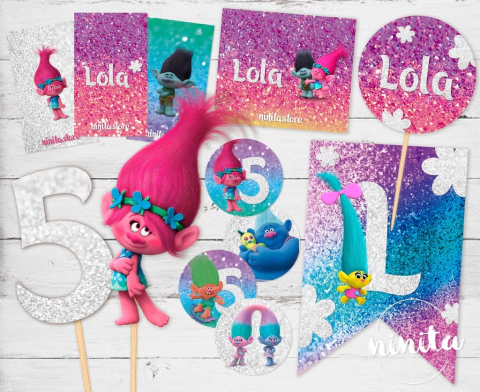 Kit imprimible Party Básico Trolls