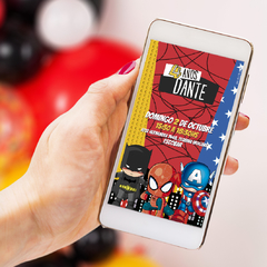 Invitacion Digital Superheroes