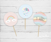 Toppers para Cupcakes Arcoiris