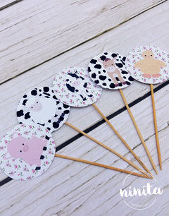 Wrappers + Toppers para Cupcakes Granja - comprar online