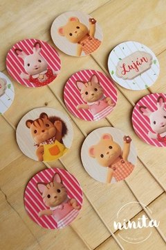 Toppers para cupcakes Sylvanian Family