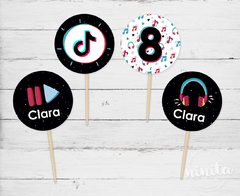 Topper para cupcakes Tik Tok
